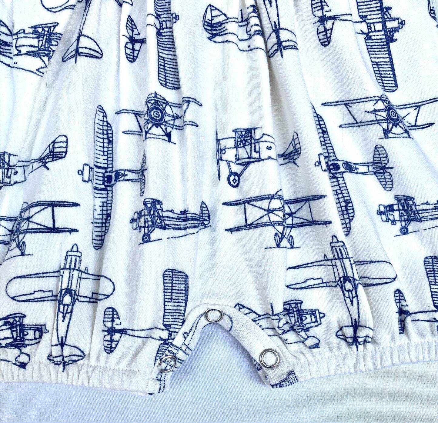 Kate Quinn 100% Organic Cotton Ruffle Romper Price $32 0-3 M Vintage Planes