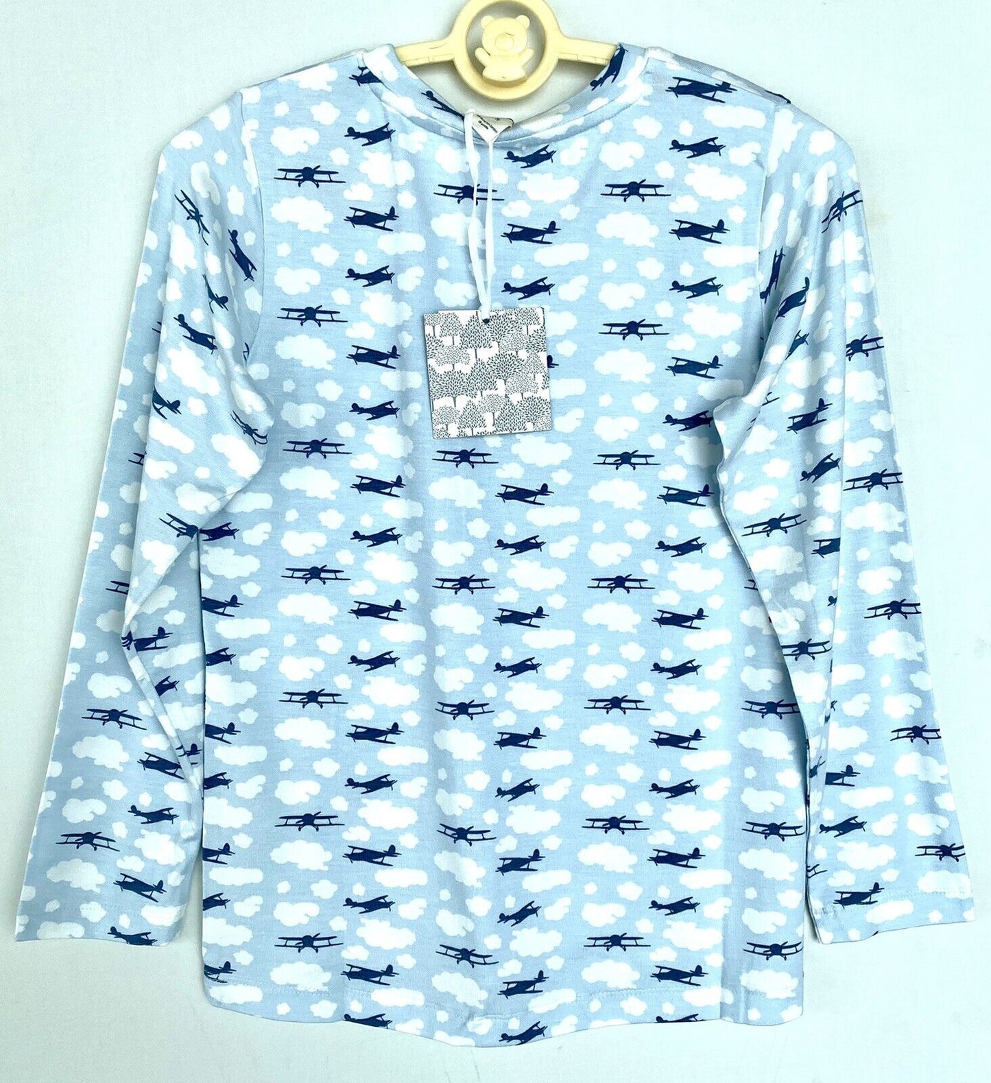 Kate Quinn Super soft Bamboo Crew LS Tee Airplanes Retail $36 Price $28 Age 8
