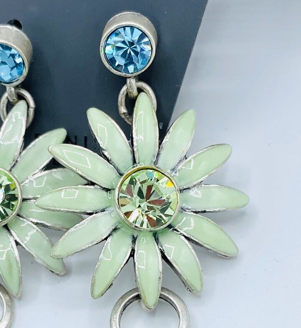 Pilgrim Jewelry Swarovski Crystal pale green Sterling silver Plated Earrings $14