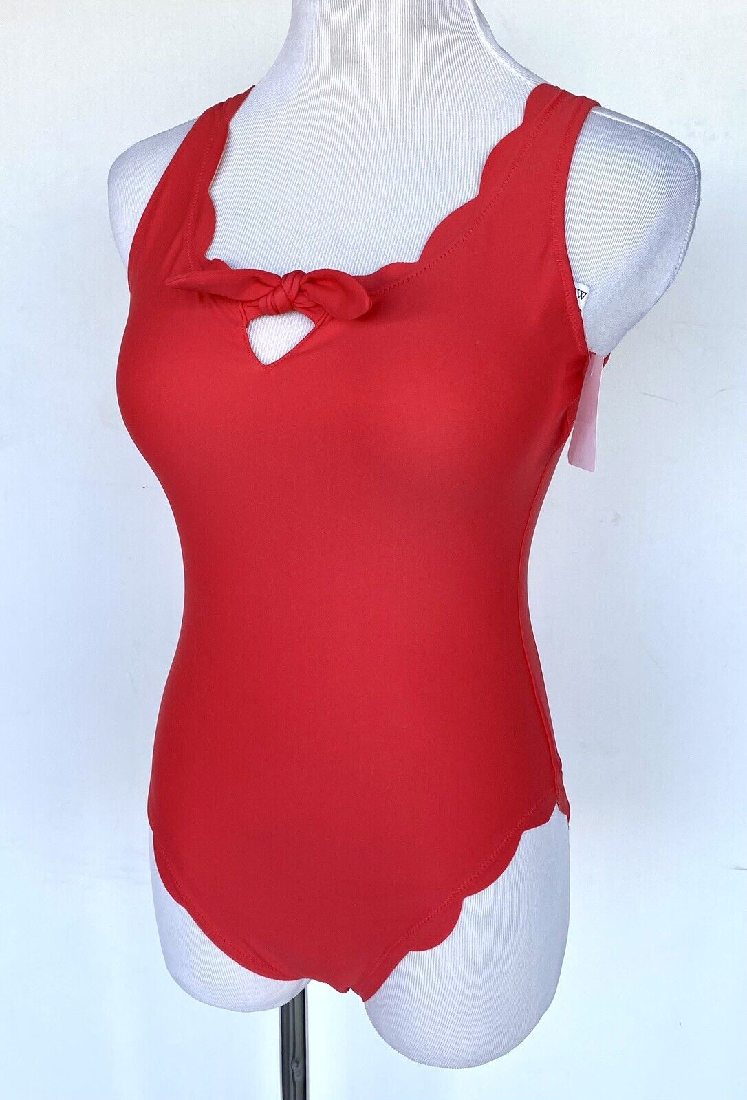 J Crew Red Scalloped Edge Swimsuit. NWT Retail $84 Price $54 Size S