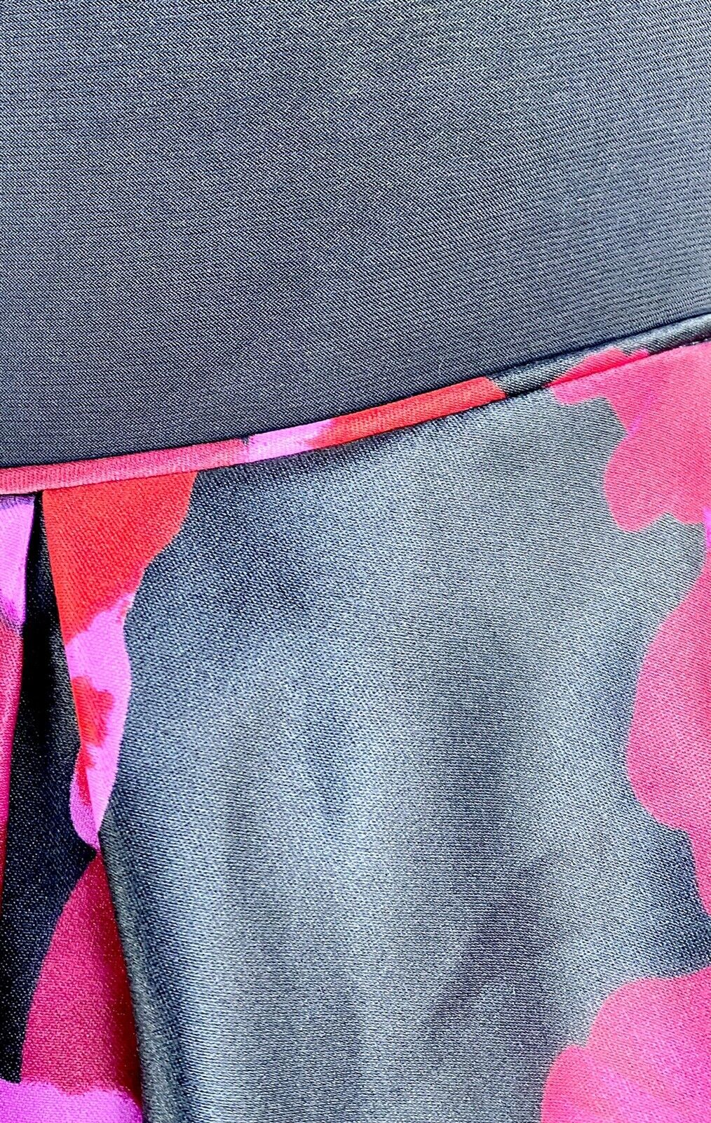 Betsy & Adam Floral Cocktail Dress Black Pink Red Sz 6 Retail $219 Price $92 NWT