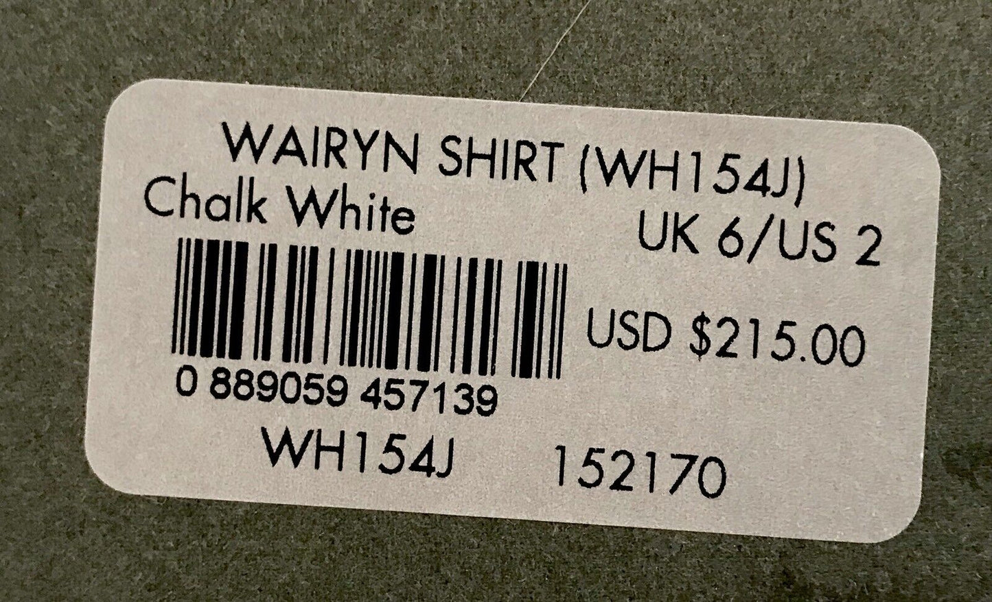 AllSaints Wairyn Chalk Blouse. NWT Retail $215 Price $78 Size 2 All Saints