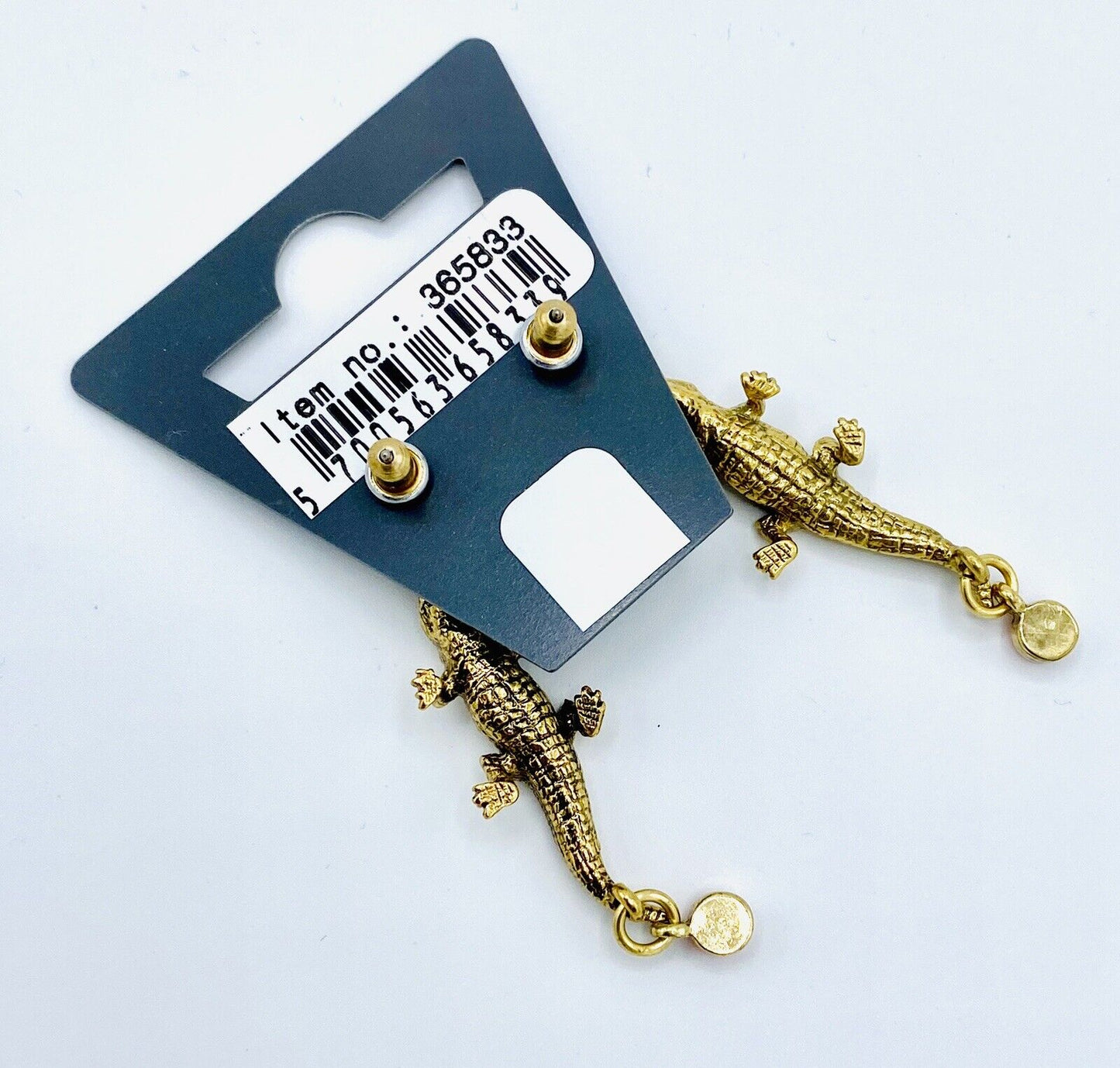 Pilgrim Jewelry 14 Gold Plated Swarovski Crystal Crocodile Earring NWT Price $15
