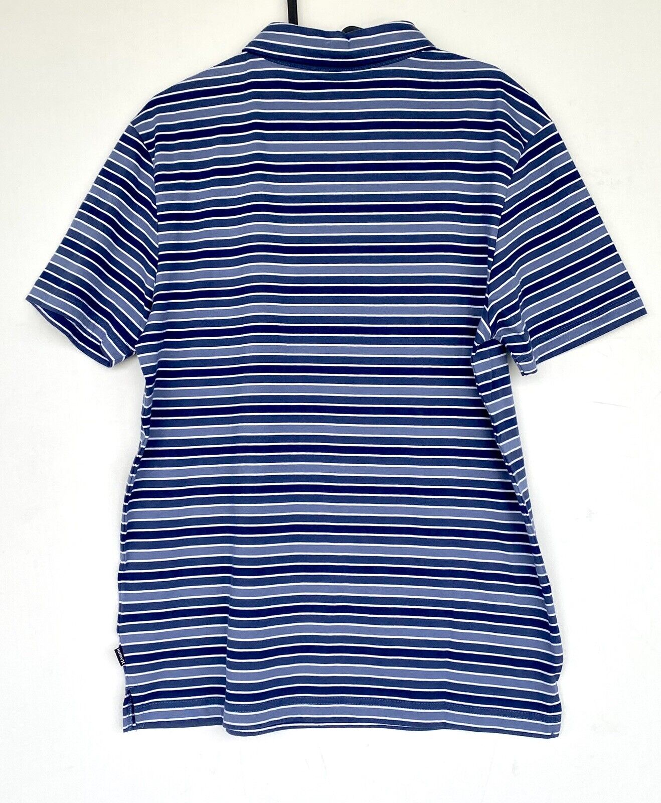 Hurley Coastal Dunes Blue White Stripe Polo Top Retail $35 Price $28 NWT Size S
