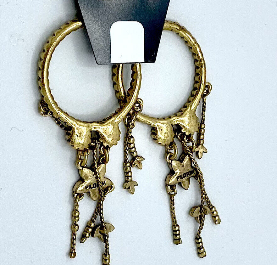 Pilgrim 14 Carat Gold Plated Swarovski Crystal Enamel Red & Gold Earrings $17