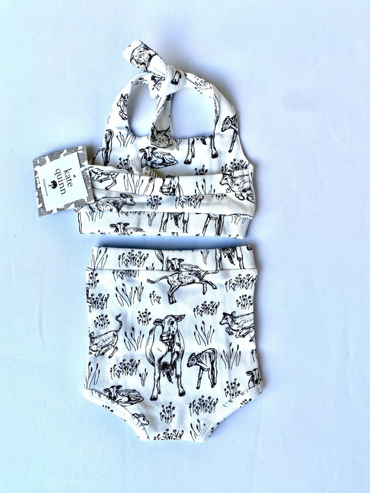 Kate Quinn Organic Cotton Retro Halter Sunsuit Piped Retail $42 Price $32 0-3 M