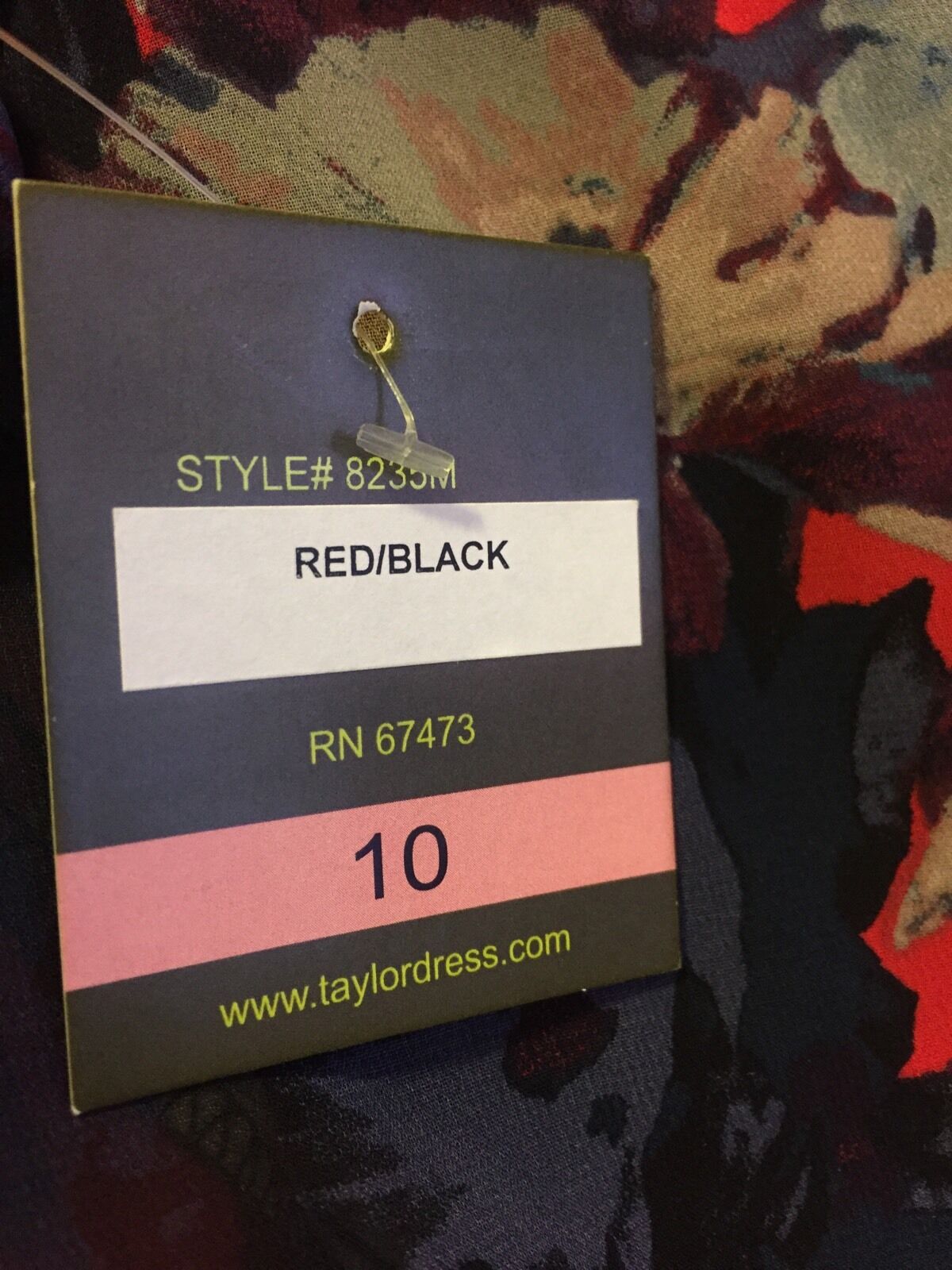 Taylor Red Floral Formal Dress. NWT Size 10 Retail $138 Price $58