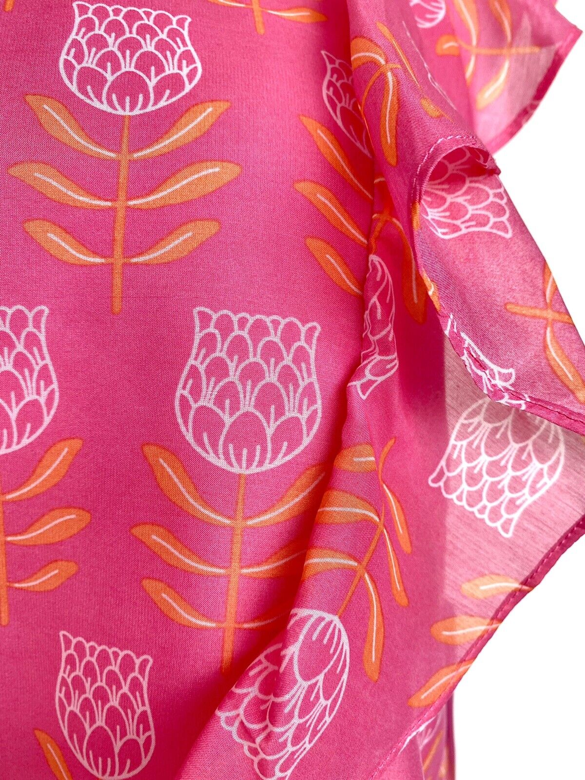 J Marie Maeve Flutter Sleeve Ruffle Top size S Retail $84 Price $55 Pink