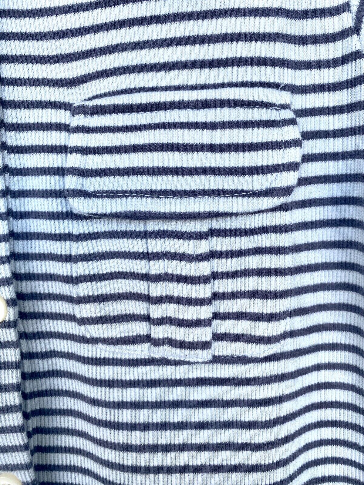 Kate Quinn Organic Cotton SS Collared Ribbed Shirt $28 Blue Ombre Age 6