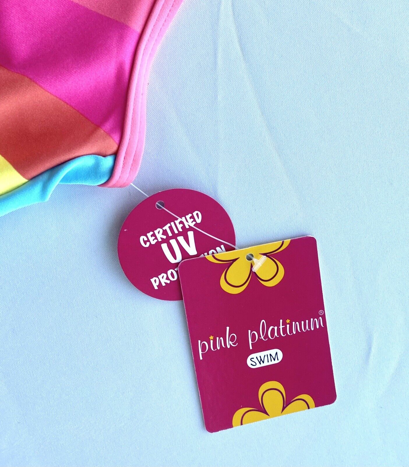 pink platinum girls rainbow foil silver star swimsuit Age 3 Retail $24 Price $19
