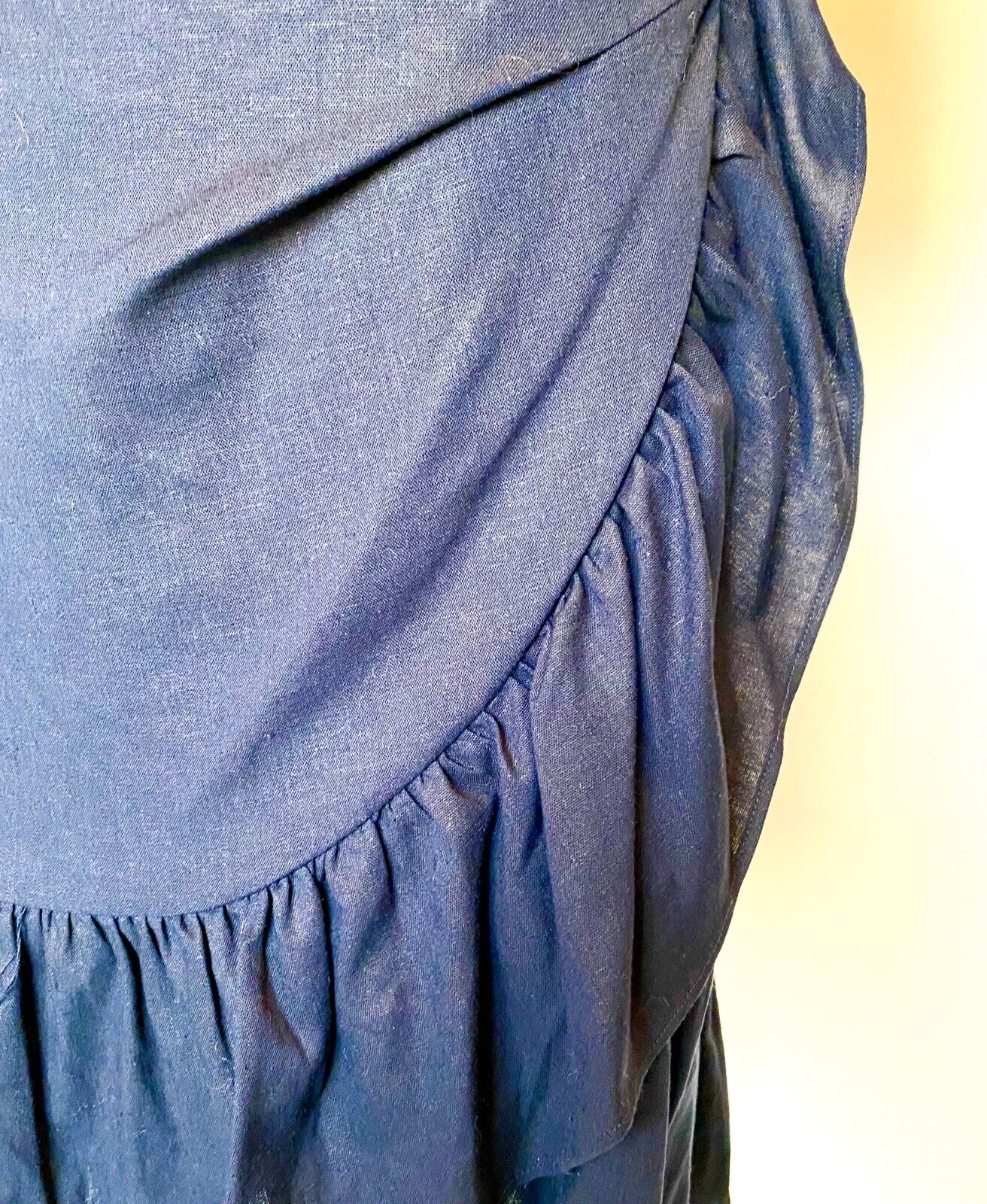 Le Gali Ruffle Wrap Front Linen Mix Dress Size S Retail $139 Price $38 NWT