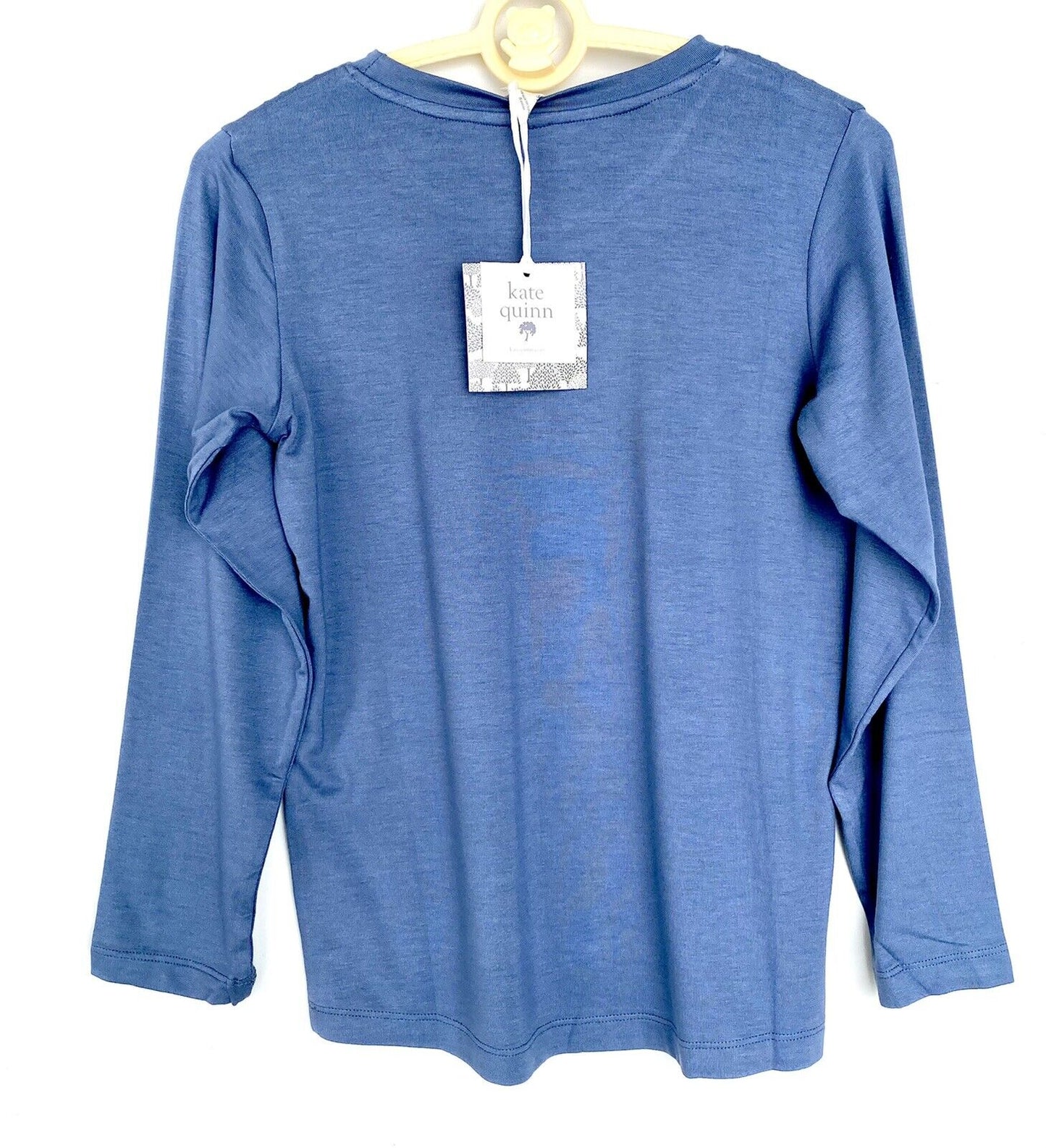Kate Quinn Super soft Bamboo Crew LS Tee Blue Dusk Retail $36 Price $28 Age 8