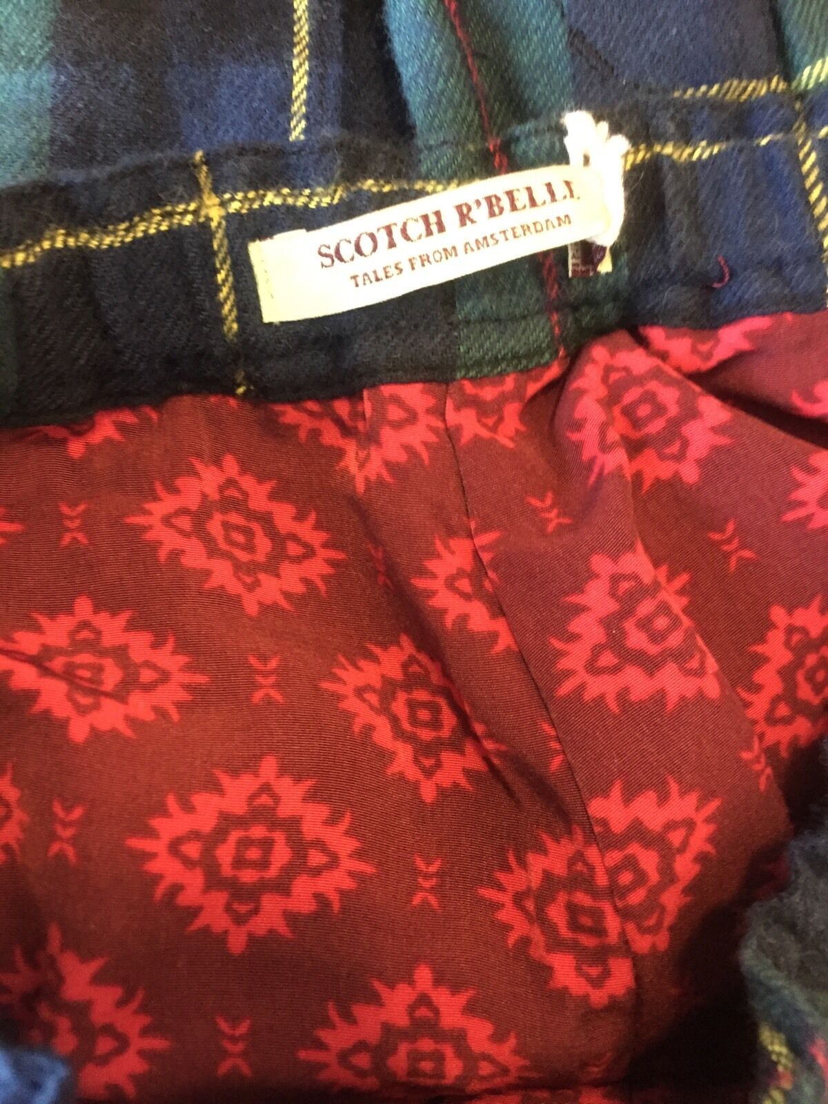 Scotch R'Belle Green Red Plaid Pants NWT Age 4 Retails $99 Price $38