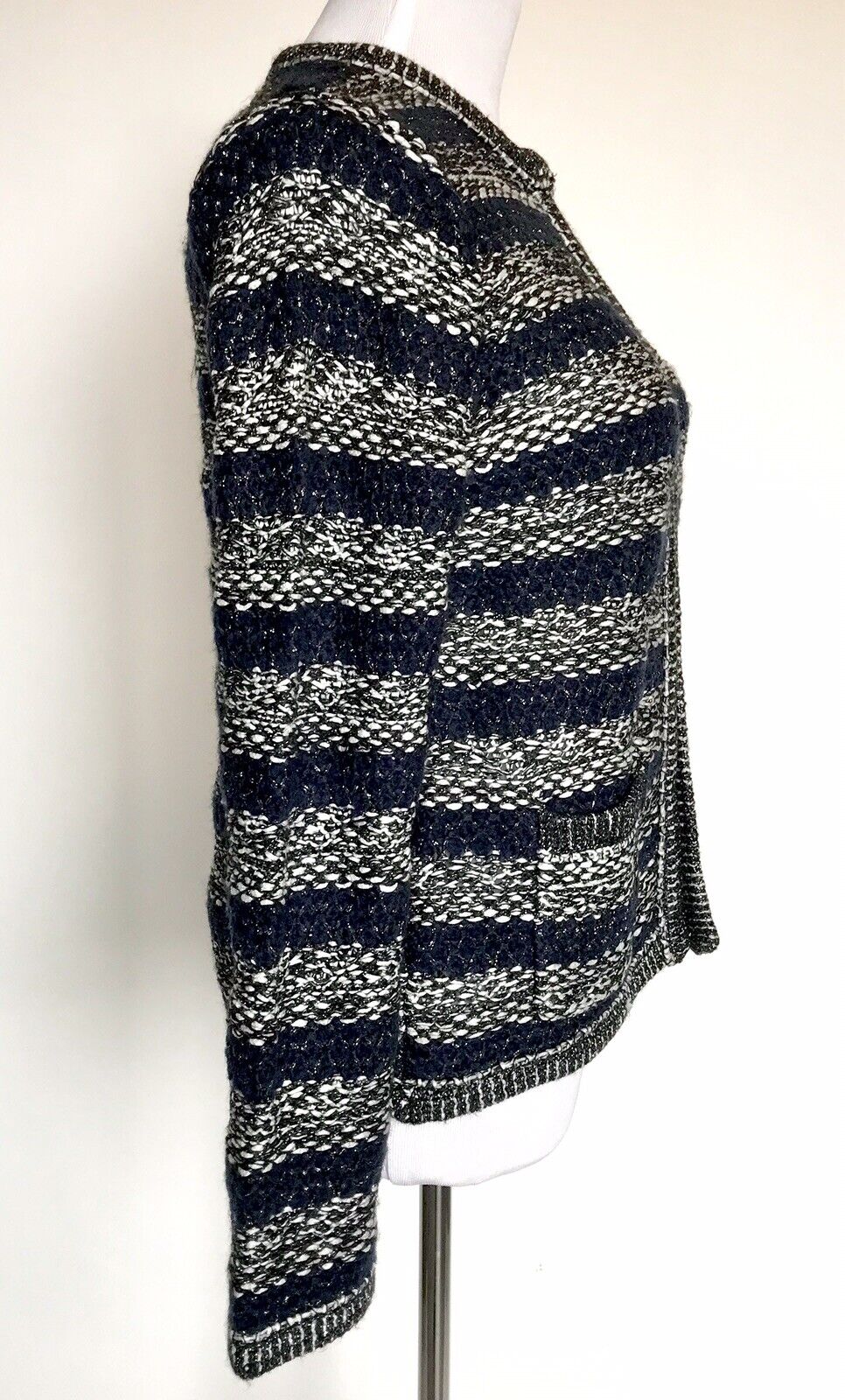 MOTH Anthropologie Navy Cardigan Sweater Jacket Size S Retail $138 Price $69