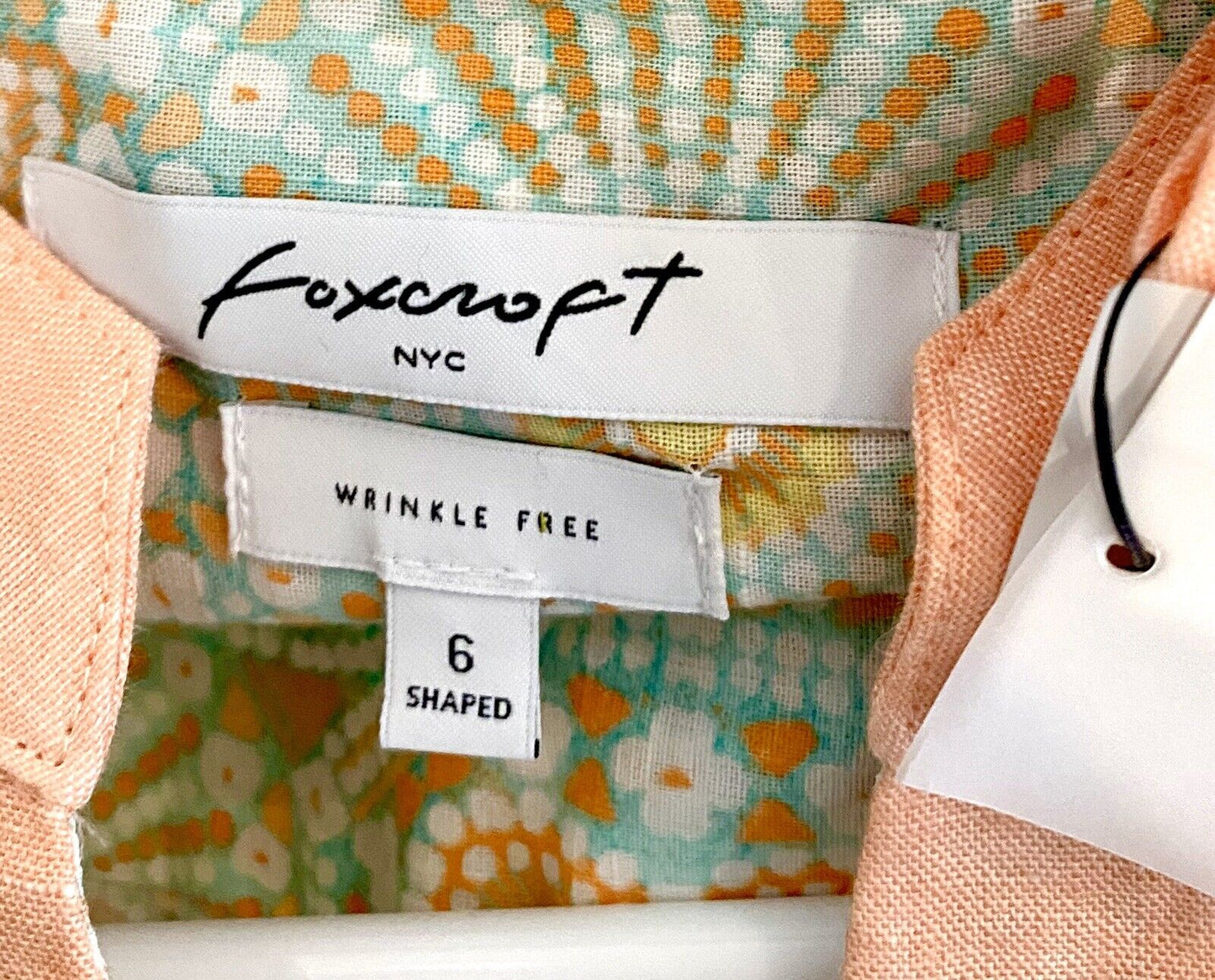 Green & Peach Beach 3/4 Sleeve Tunic Retail $89 Price $35 NWT Sz 6 Cotton Linen