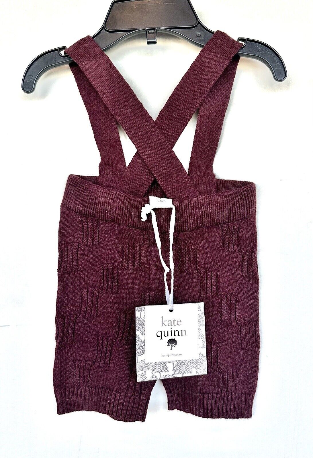 Kate Quinn Fig Sweater Suspender Shorts. 3-6 Months Organic Cotton Knit