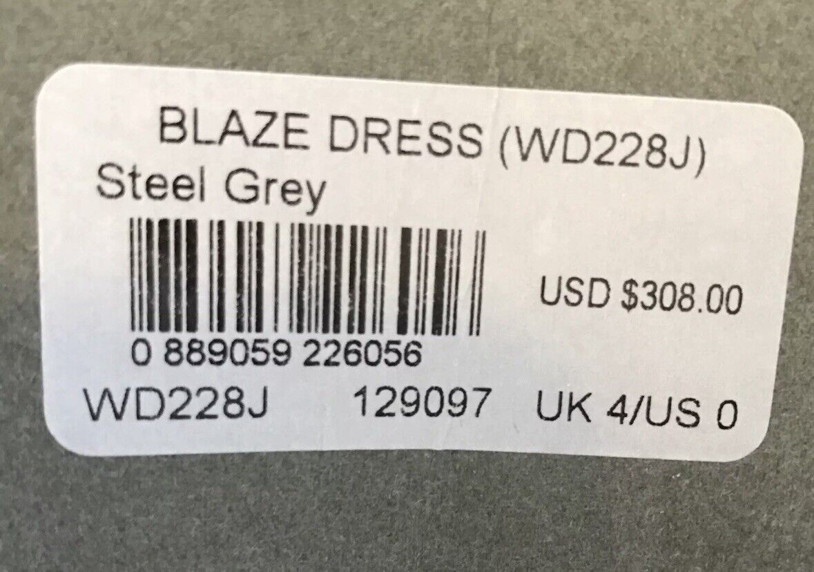 AllSaints Blaze Steel Grey Silky Dress.Retail $308 Price $125All Saints Size 0