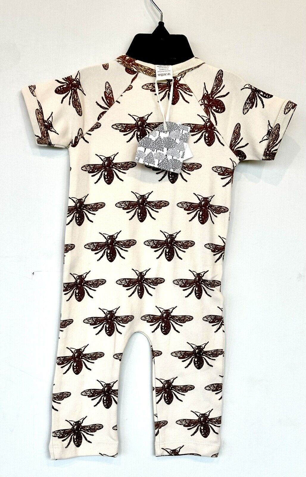 Kate Quinn SS Kimono Style Jumpsuit Organic Cotton Olive Bee 0-3 M Retail $38