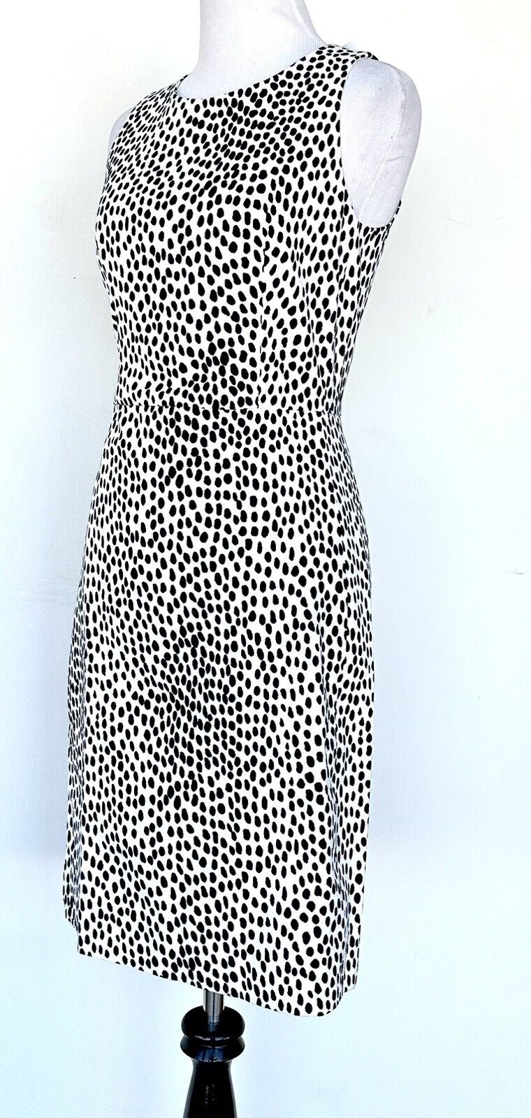 J Crew Textured Weave Ink Ivory Spot Dress Retail $98 Price $69 Size 00