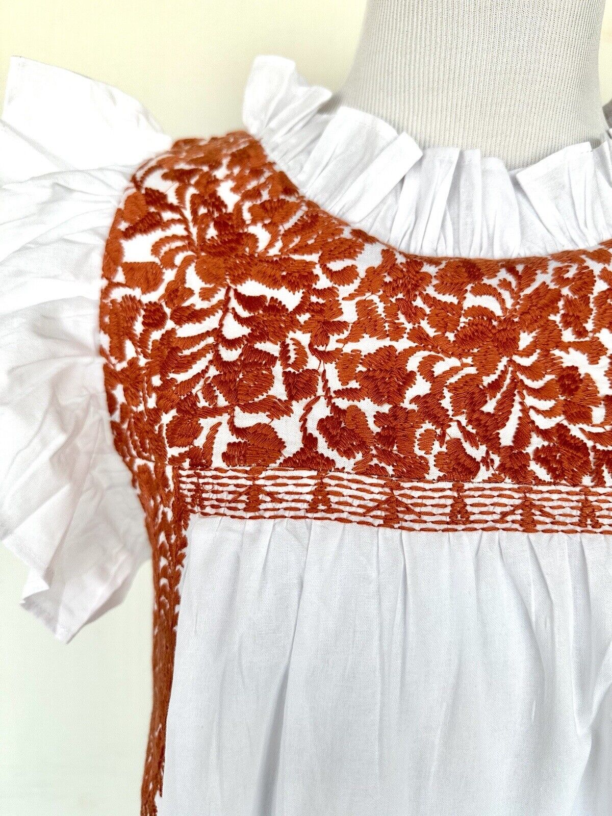 NWT J Marie embroidered Tiered Noel Dress size S Retail $128 Price $69 White Red