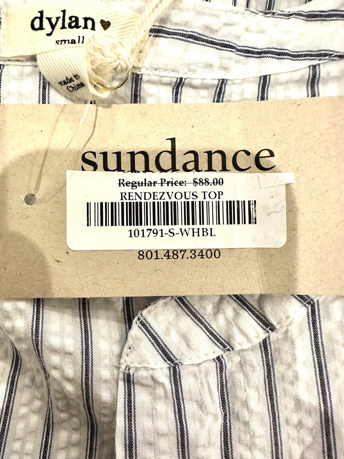 Sundance Dylan Rendezvous Sleeveless Striped Top Retail $88 Size Small