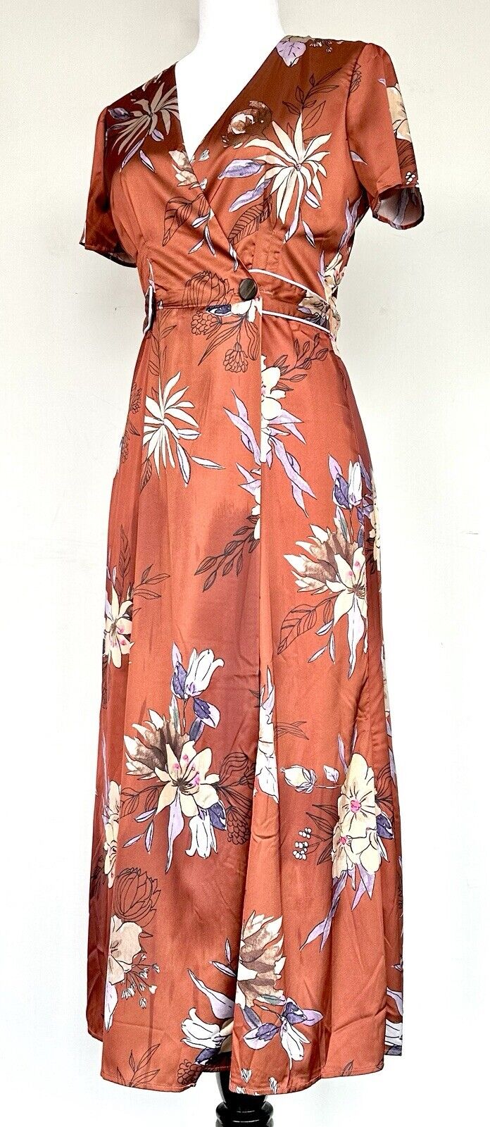 Hutch Bronze Maybelle Floral Satin Dress Size 0 Retail $280