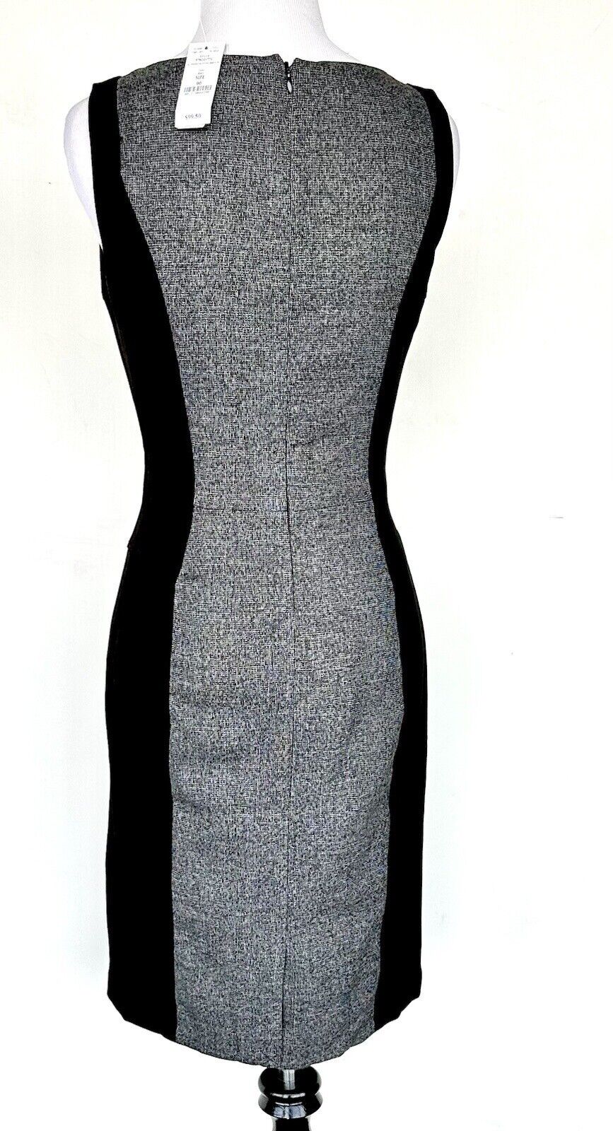 White House Black Market Tweed Panel Ponte Sheath Pencil Dress 00 Retails $99.50