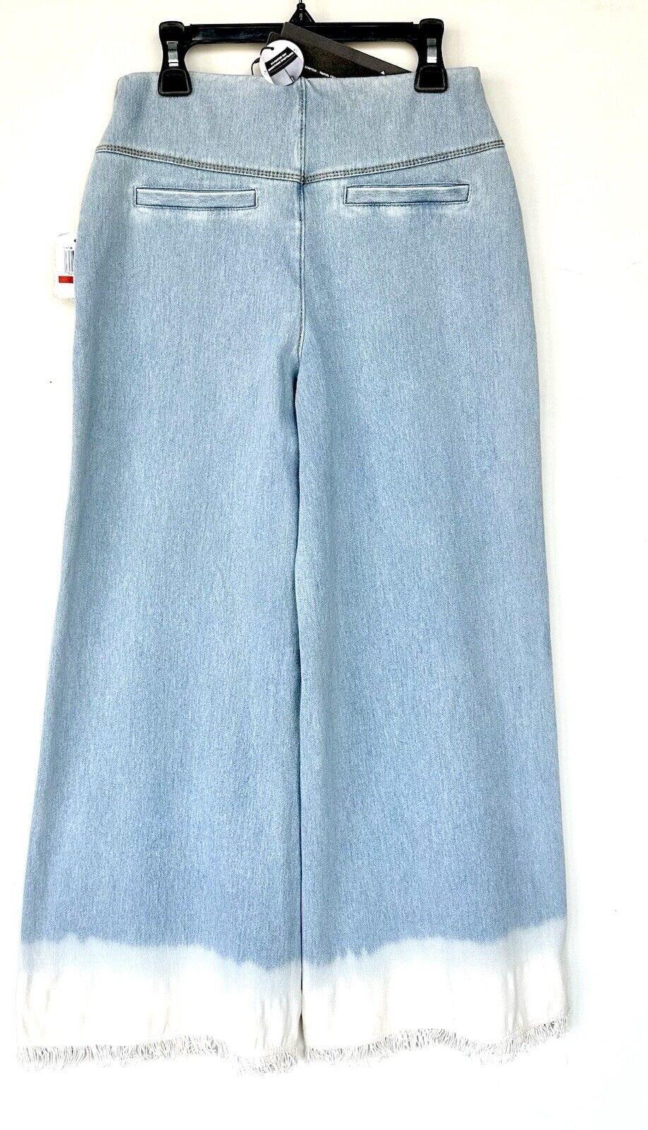 LYSSE High Waist Ombre Wide Leg Denim XS Bleached Out Blue Pull On Retail $128