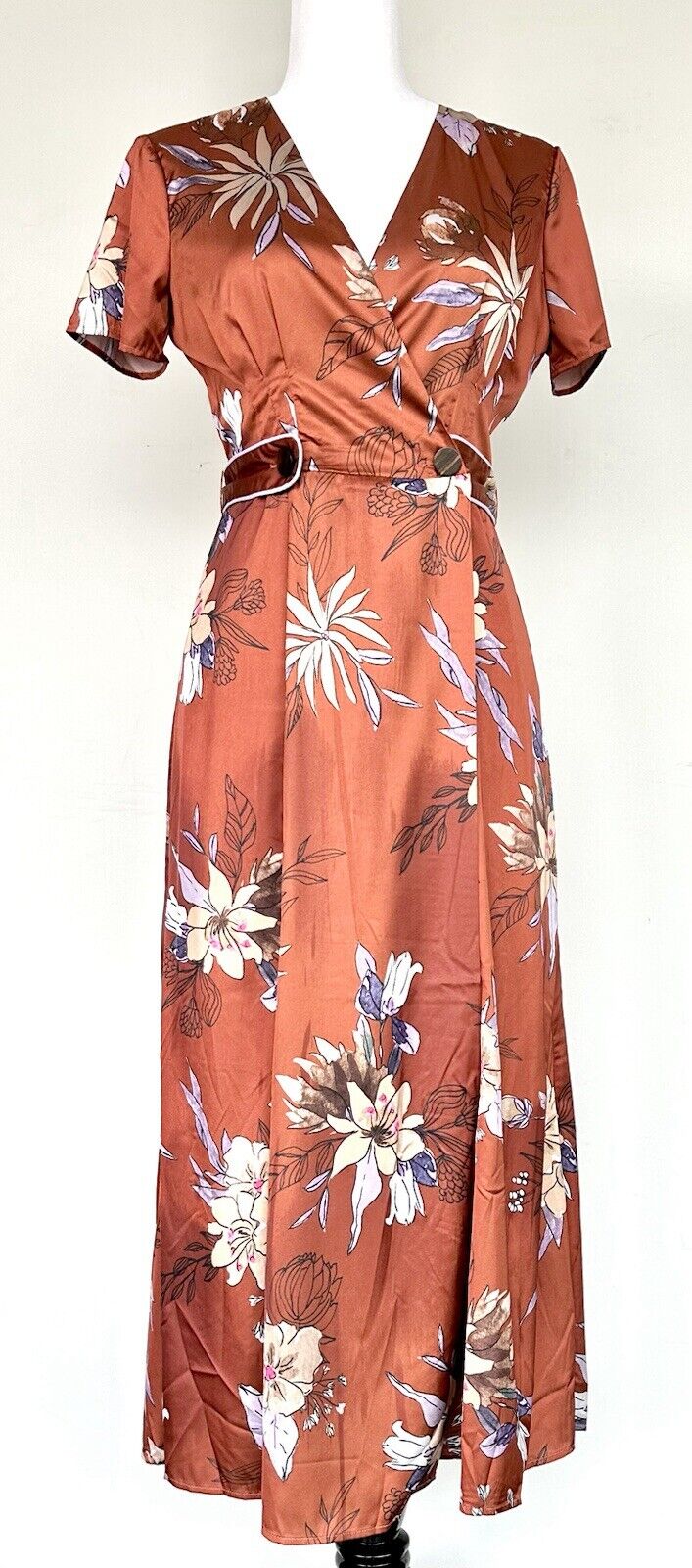 Hutch Bronze Maybelle Floral Satin Dress Size 0 Retail $280