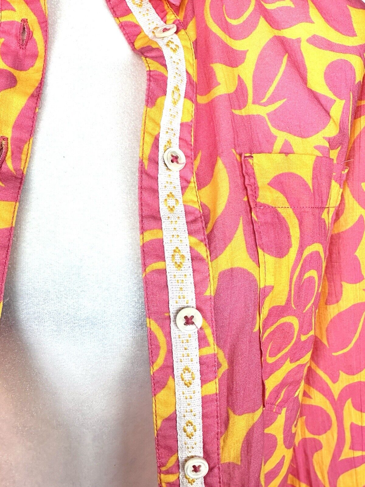 Sundance Natures Joy Shirt Pink Orange Size PXXS Retail $98 NWT