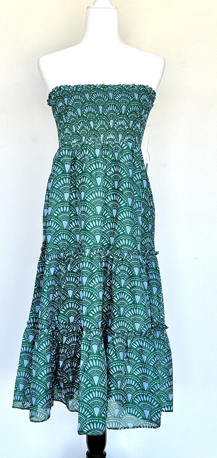 J Marie Norah Tiered Midi Skirt/ Dress size M Retail $158 Price $59 NWT