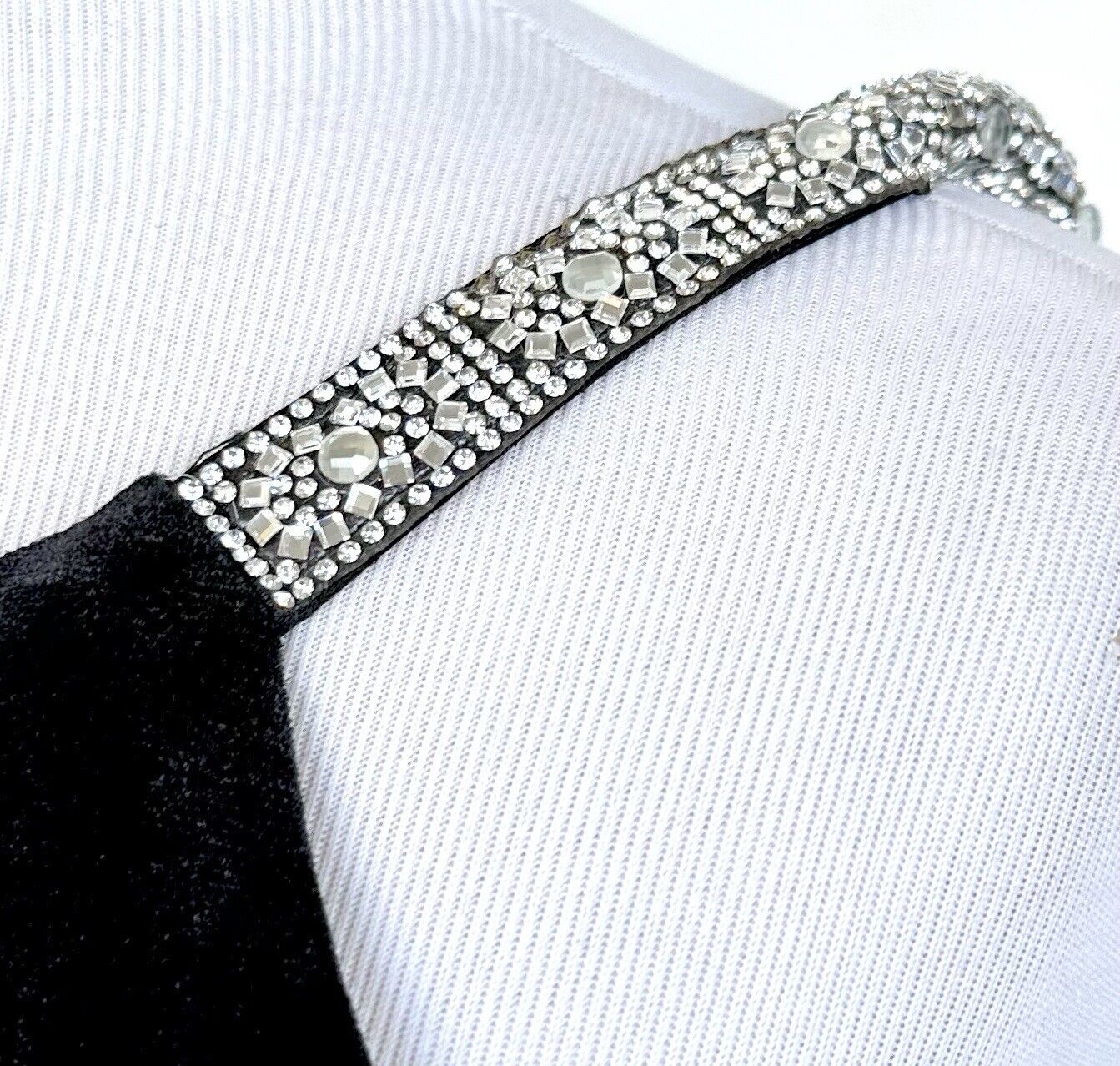 Aqua Diamanté Strap Black Velvet Long Gown Retails $248 Size 0 New