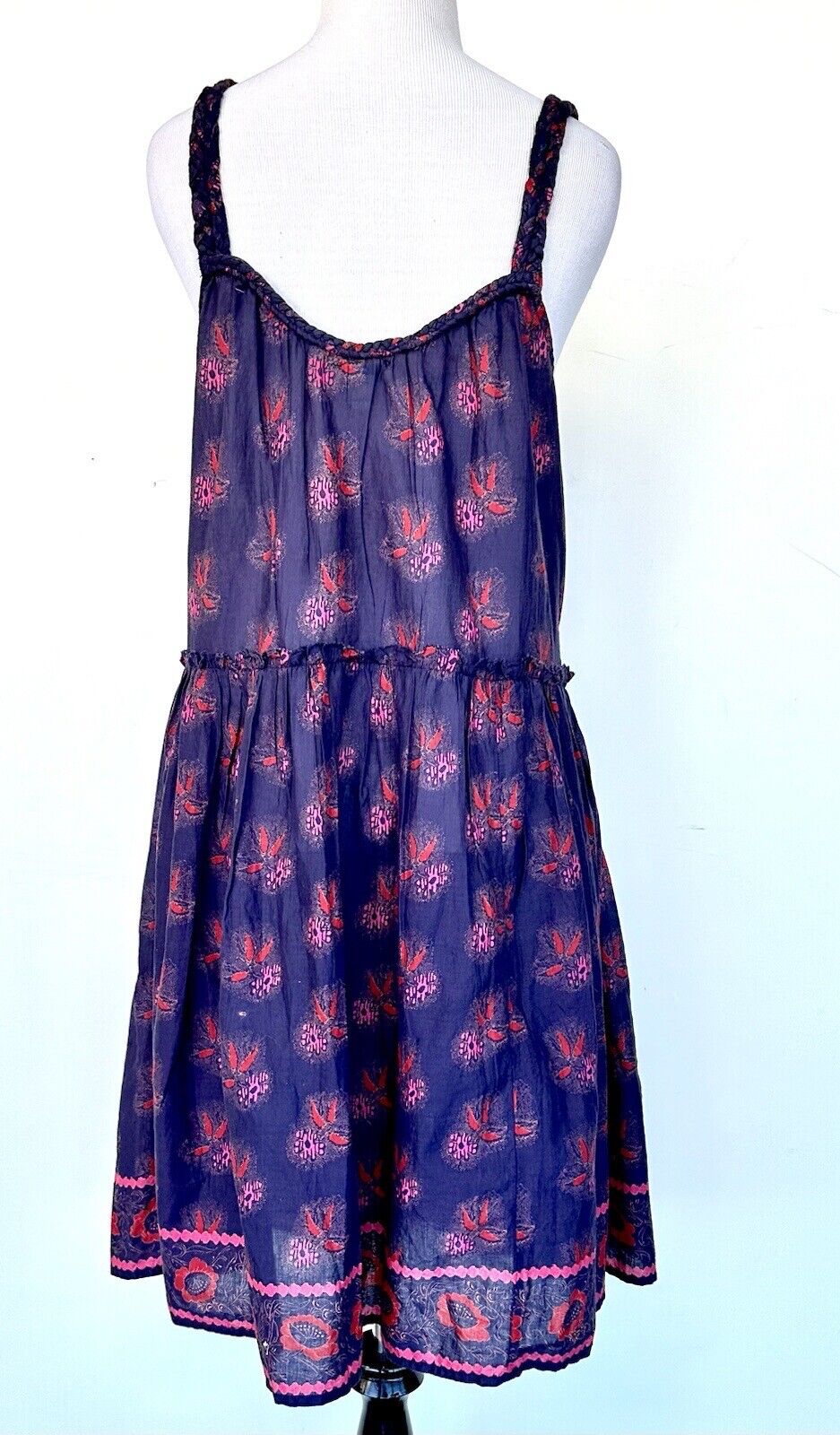 Sundance Rama Sleeveless Dress Braided Straps 100% Indian Cotton Retail $118 XS