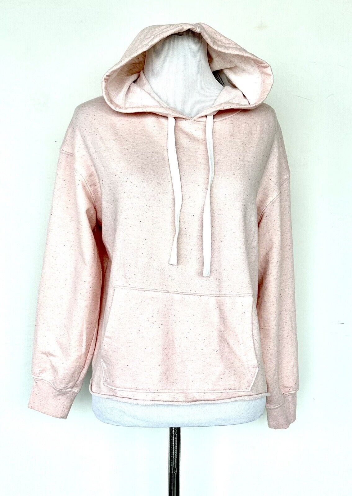 Splendid Pink Flecked Raw Edge Sweatshirt Hoodie. Retails $138 XS