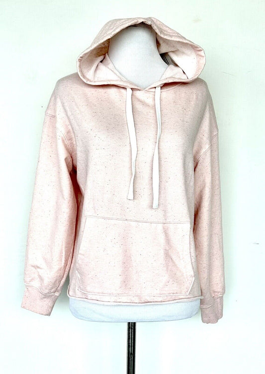 Splendid Pink Flecked Raw Edge Sweatshirt Hoodie. Retails $138 XS