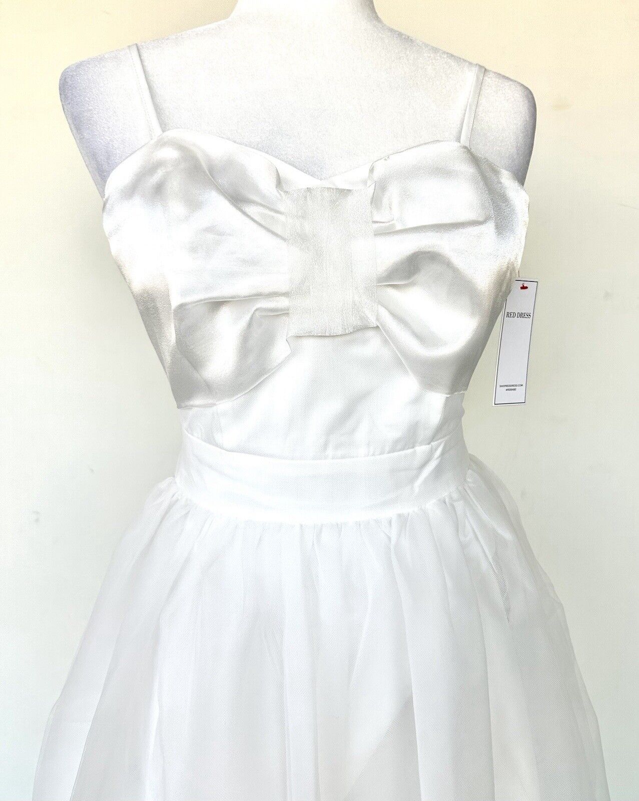 Aura White Tulle Midi Dress Vintage Retro Style Tutu Retail $80 Size M