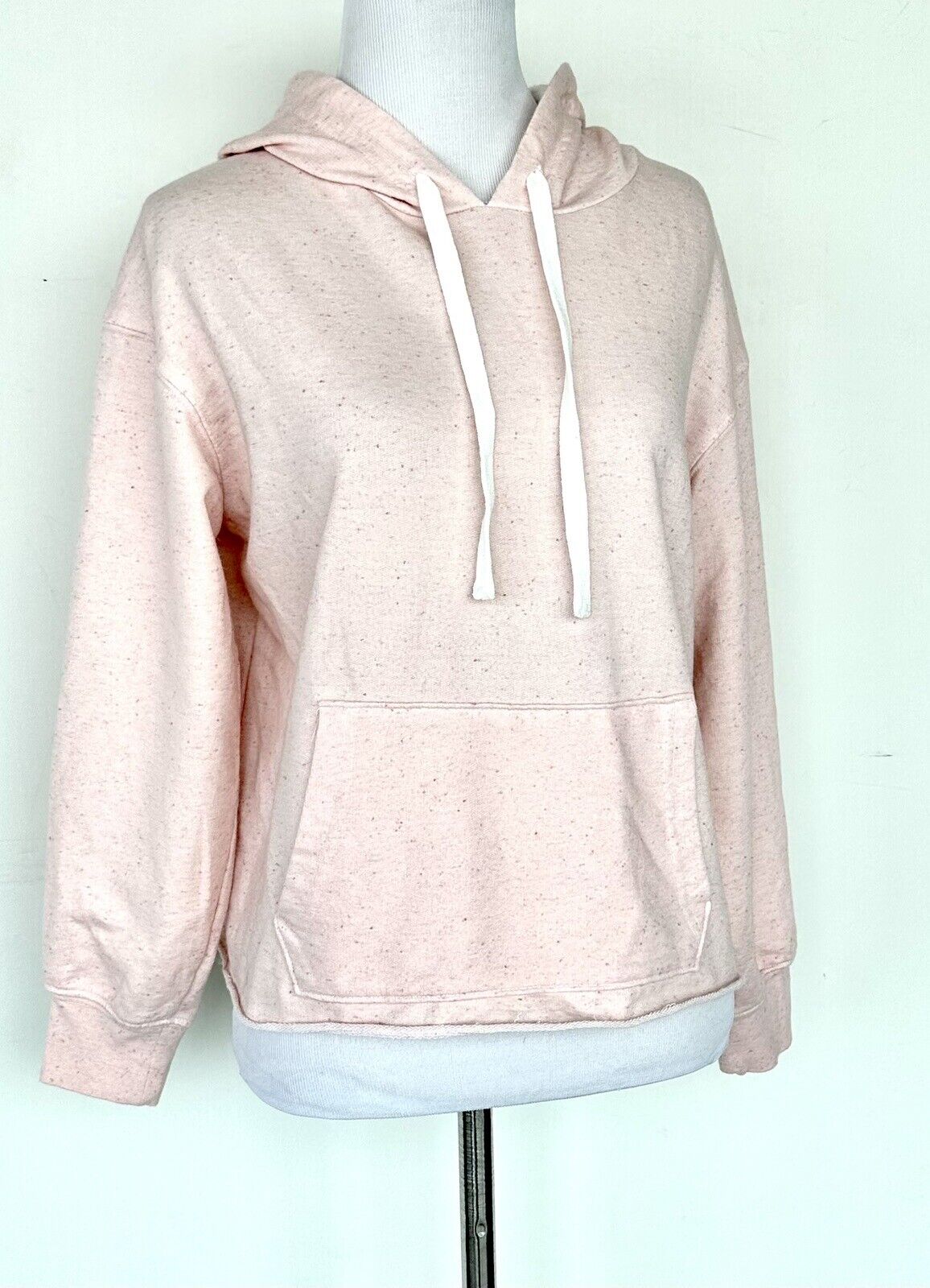 Splendid Pink Flecked Raw Edge Sweatshirt Hoodie. Retails $138 XS