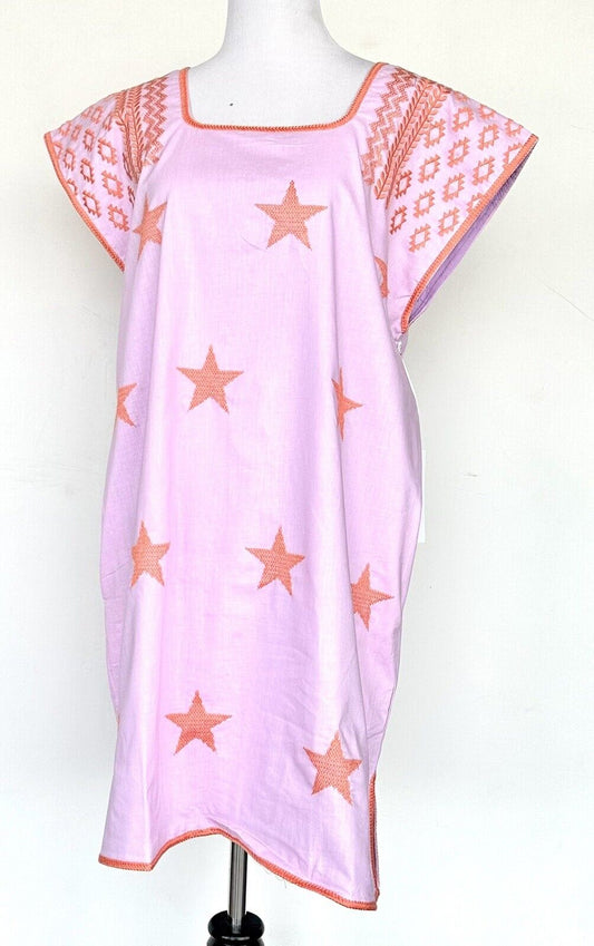 J Marie Sunny Embroidered Dress 100% Rayon Retail $140 XS Star Design
