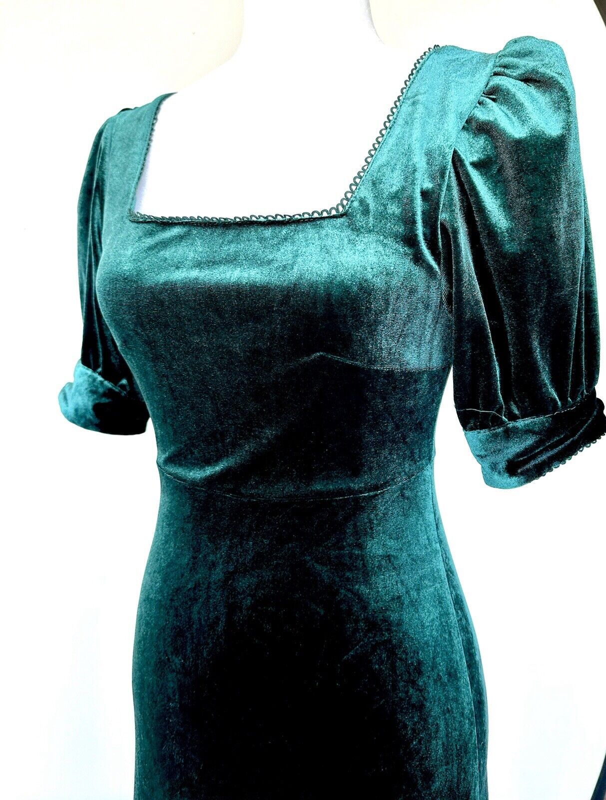 Rachel Parcell Velvet Midi Dress Ruffle Hem XS Retail $188 NWT