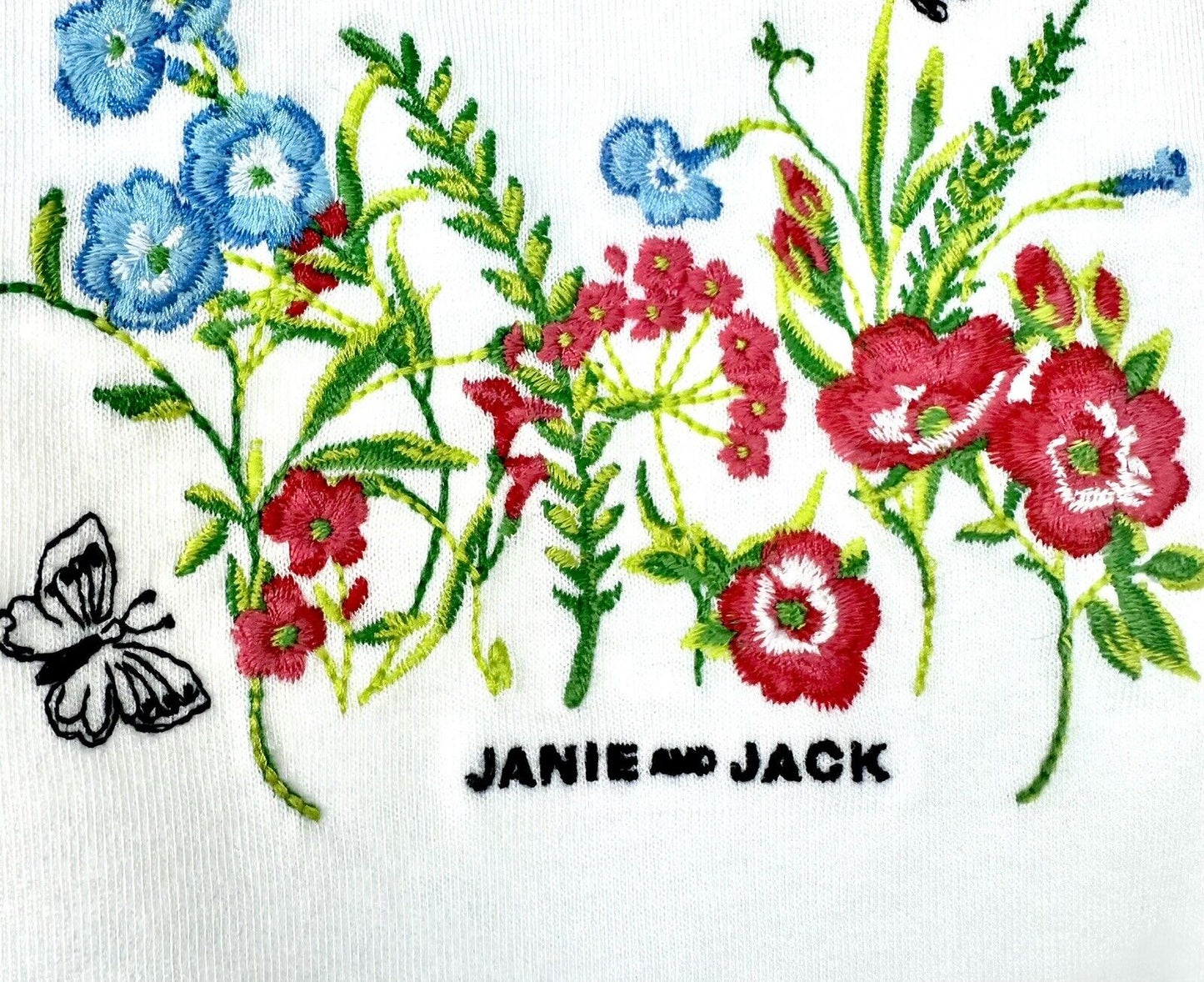 Janie And Jack Embroidered White Puff Sleeve Top $29 6-12 Months