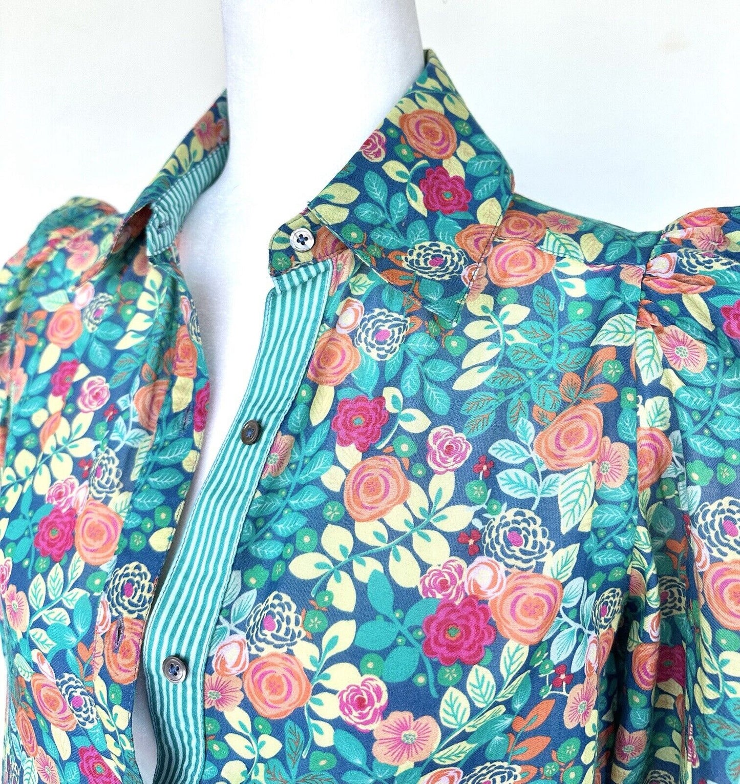 Sundance Rosie Vines Shirt Puff Shoulder Floral Size XS Retail $108 NWT