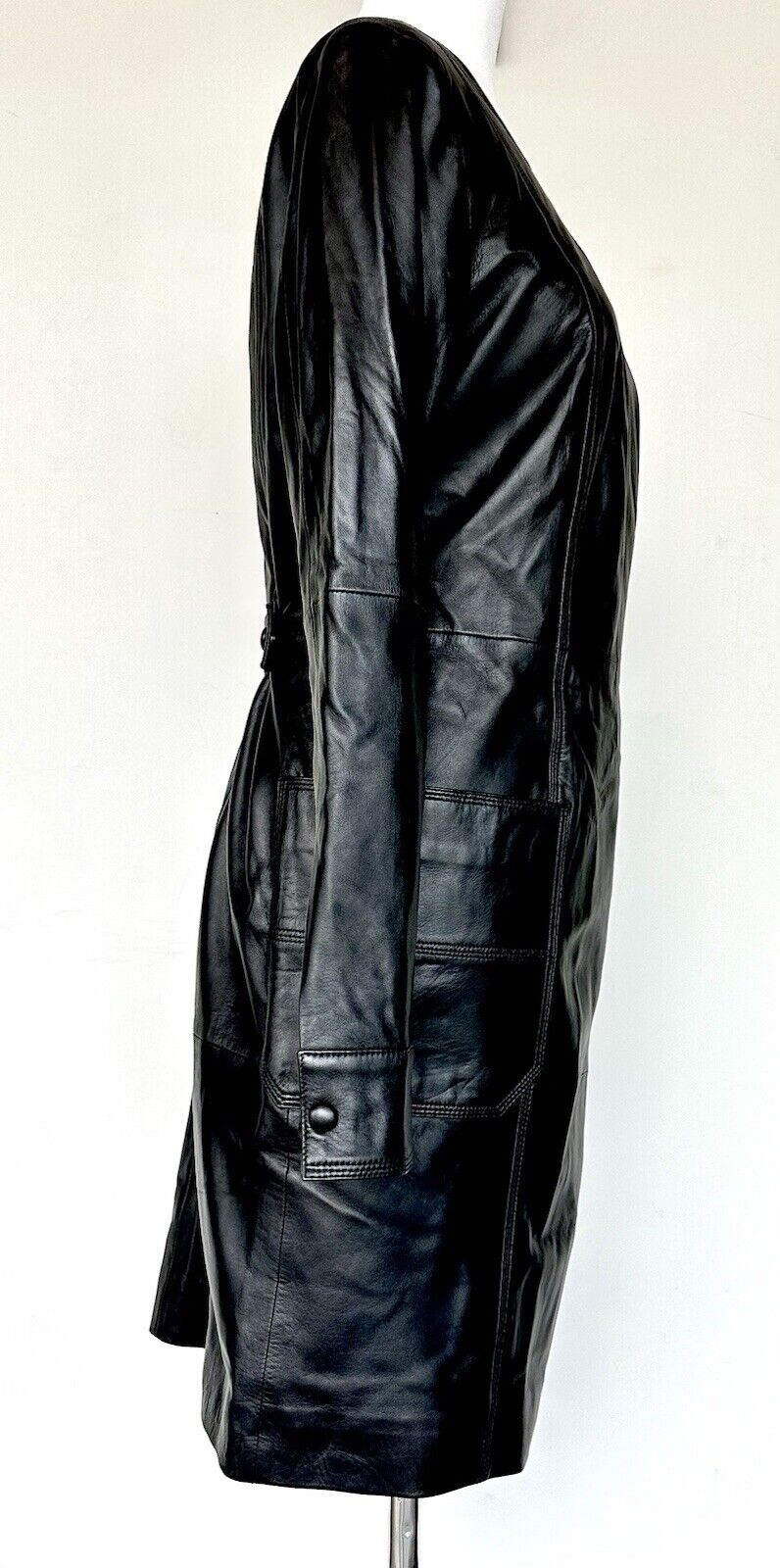 Remain Hanna Black Lamb Leather LS Dress Retails $550 Size US 8 EU 38 NWT
