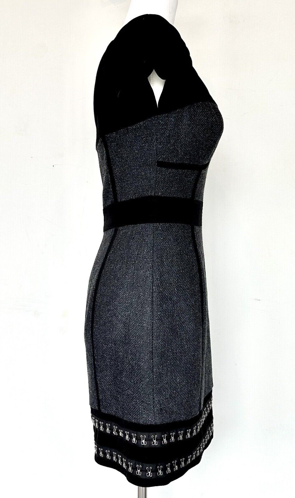 Laundry Shelli Segal Corset Top Black And Gray Dress.Size 2 Retails $265 NWT