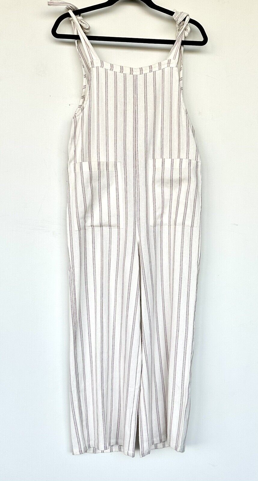 O’Neil Striped Cotton Mix Sleeveless Jumpsuit  Cream Pink Retail $69 Size XS NWT