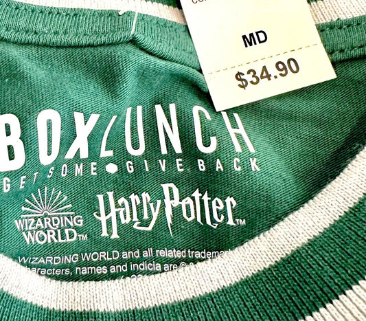 Harry Potter Box Lunch Slytherin Contrast Ringer Tee Men’s Size M New With Tags
