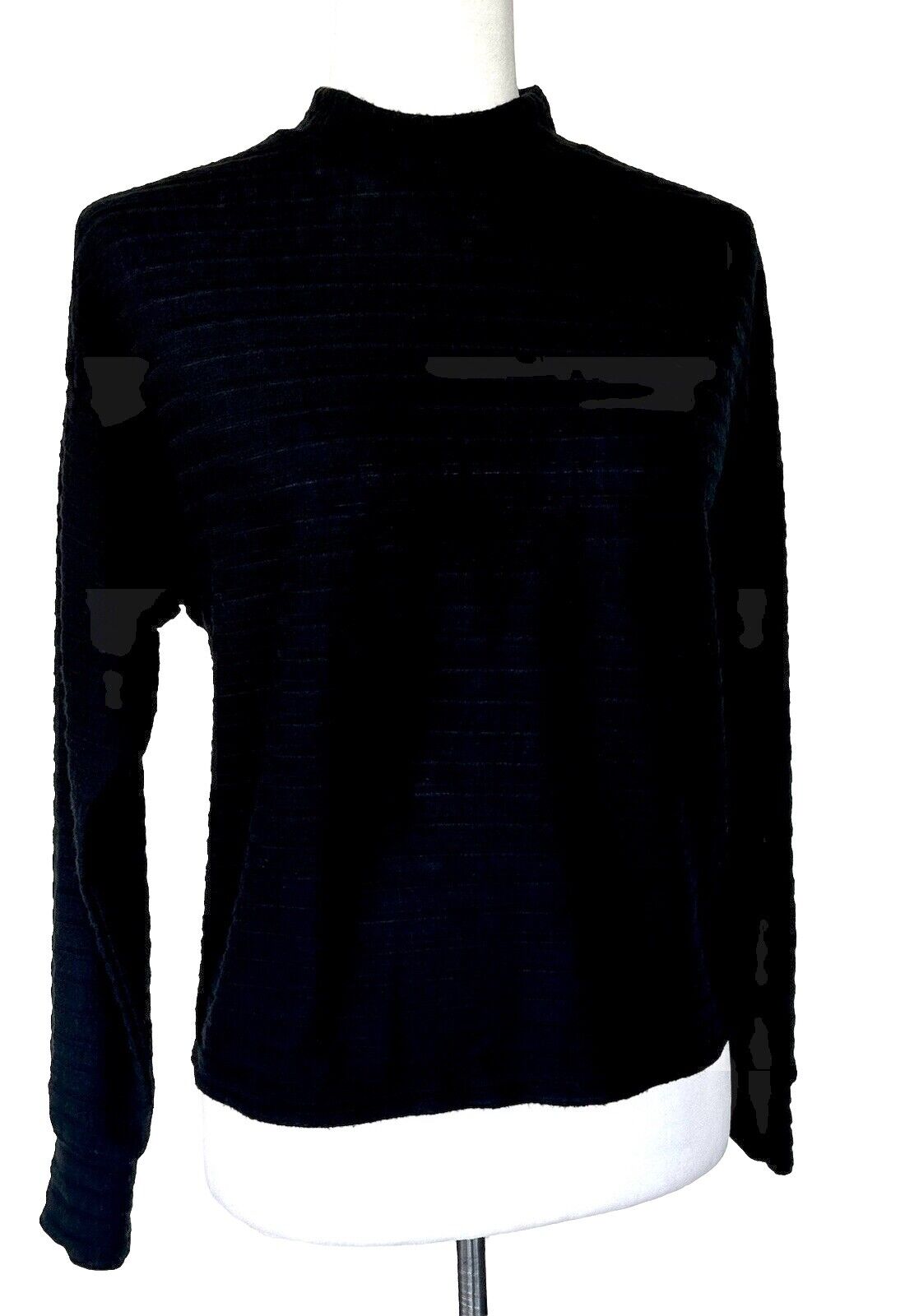 Hippie Rose Juniors Black Striped Knit Pullover Top Small