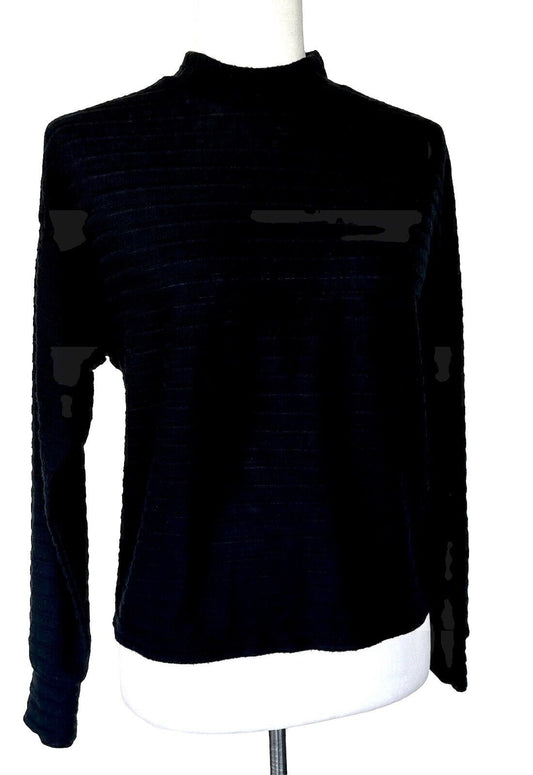 Hippie Rose Juniors Black Striped Knit Pullover Top Small