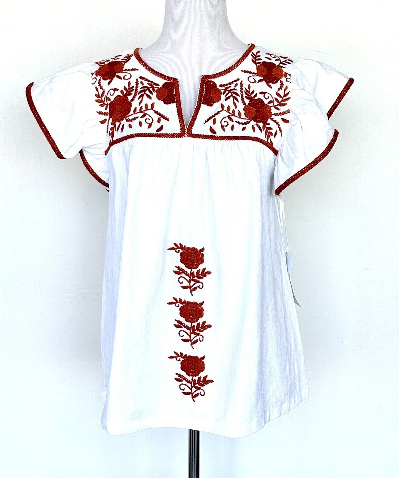 NWT J Marie embroidered Aiden Top size XS Retail $106 Price $56