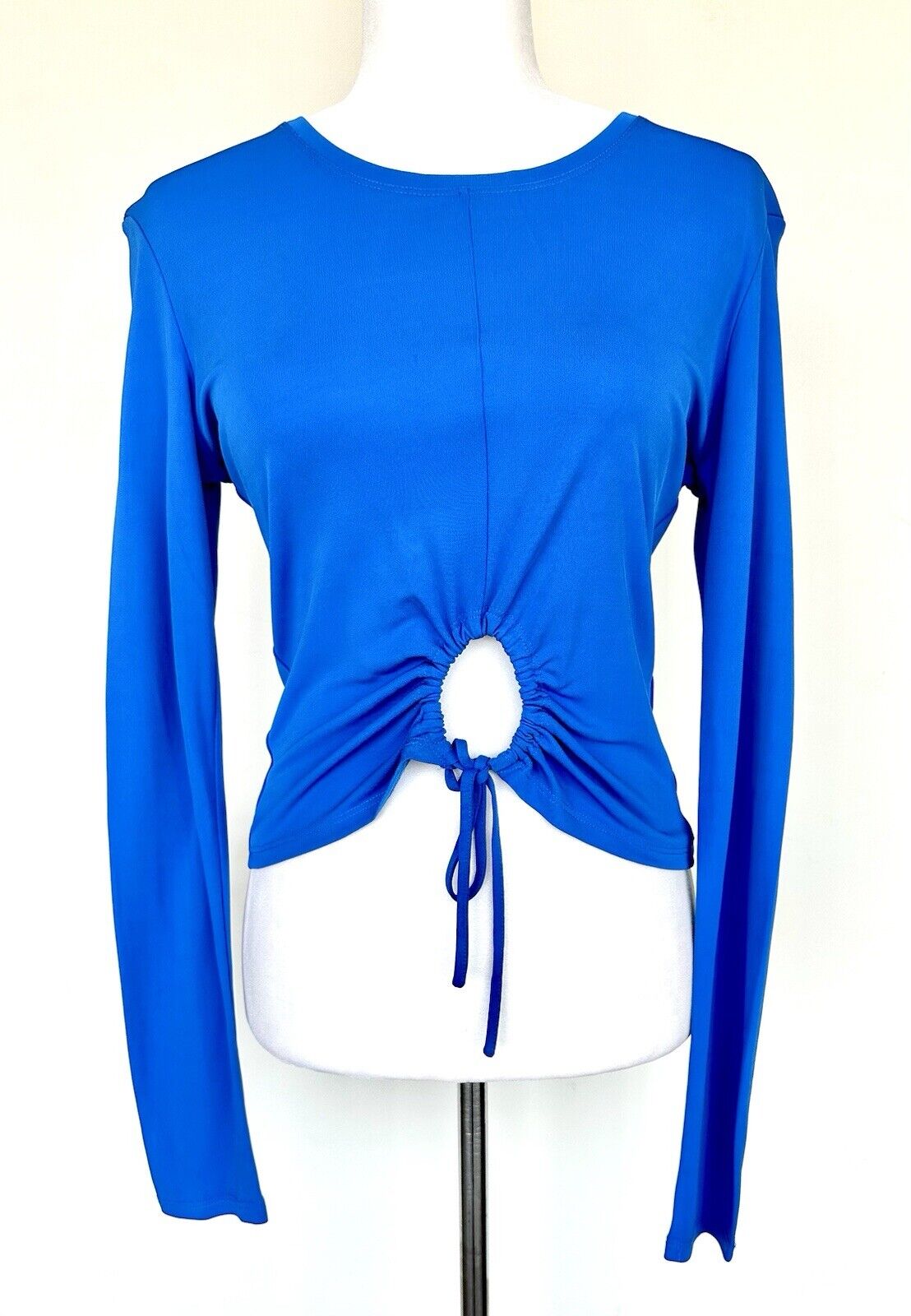 Proenza Schouler White Label  Circle Cutout Top Retail $295 Size M Blue