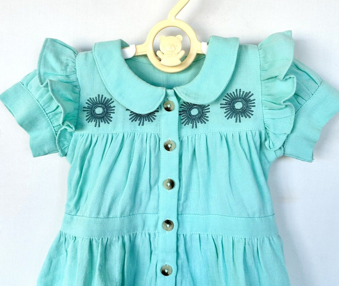 Kate Quinn Sun Embroidered Organic Cotton Gauze Dress 12-18 M $28 NEW